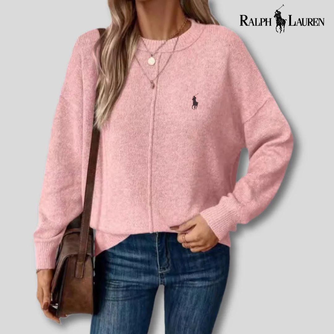 Maglione girocollo rosa da donna