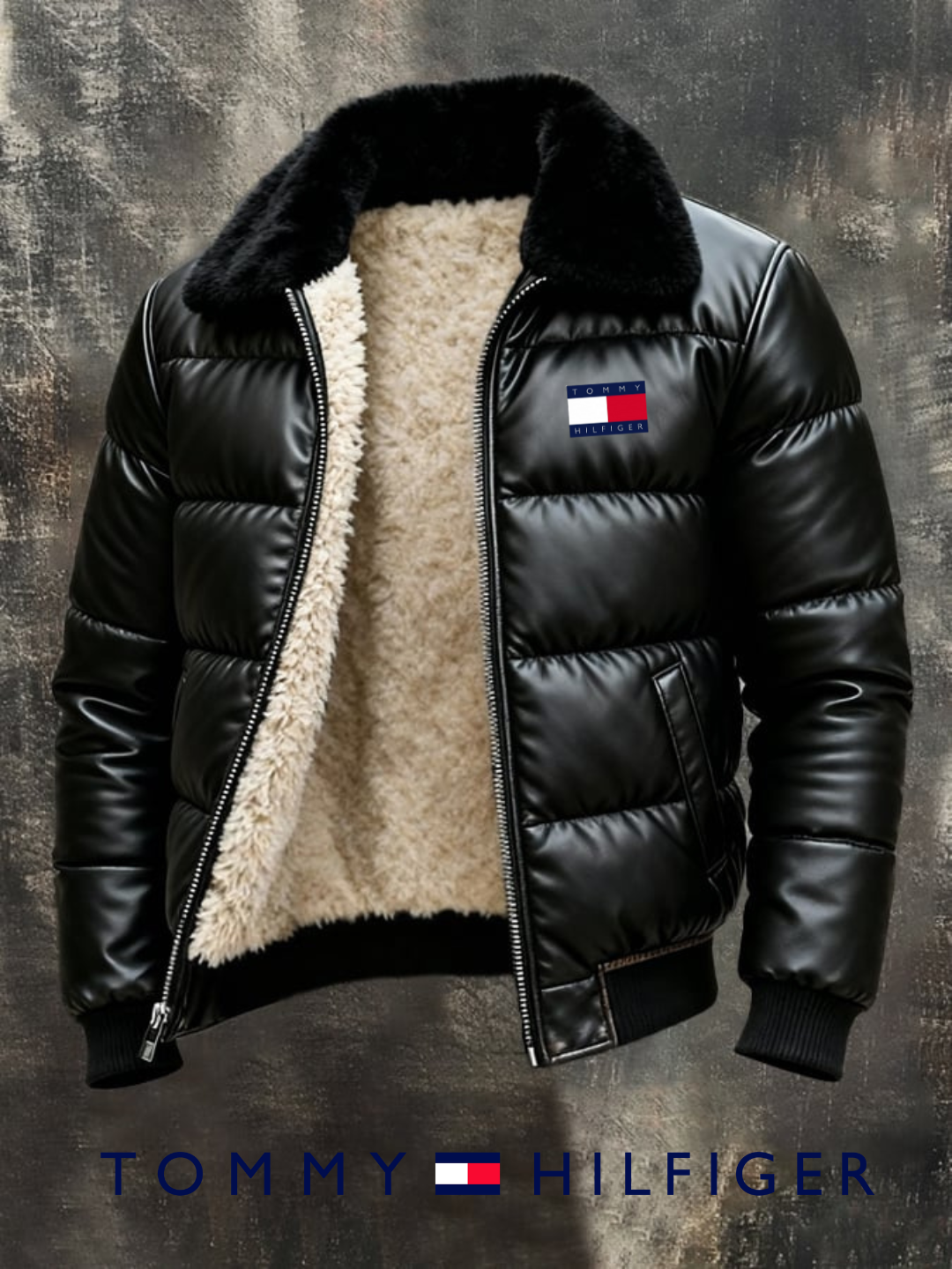 Giubbotto puffer con interno sherpa e collo caldo