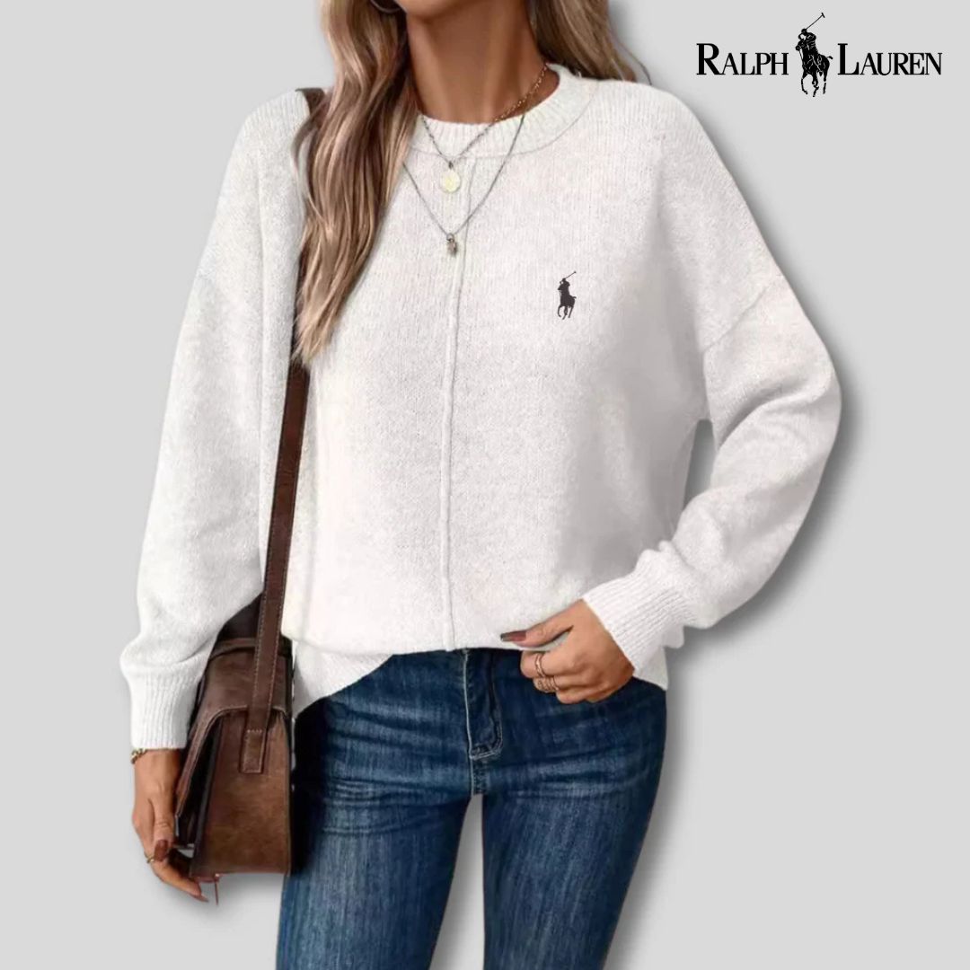 Maglione girocollo rosa da donna