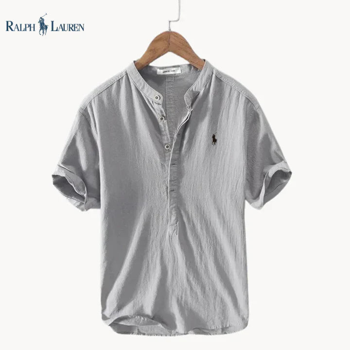 Camicia in lino a maniche corte da uomo