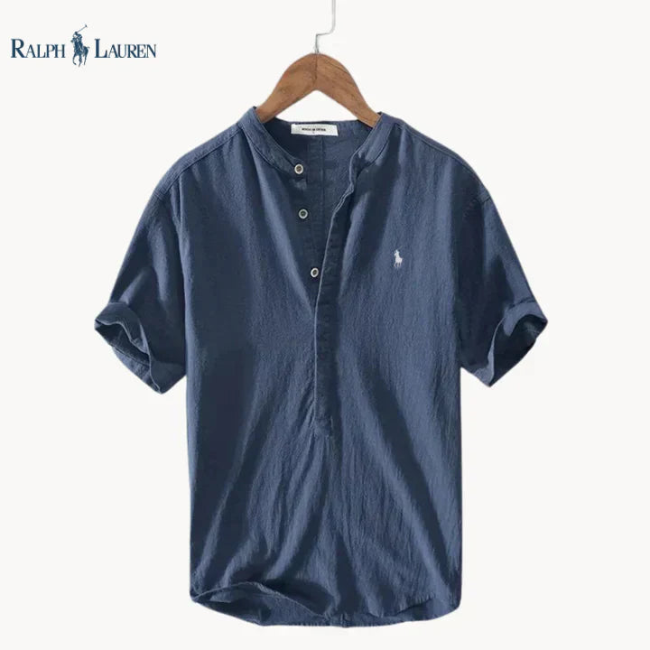 Camicia in lino a maniche corte da uomo