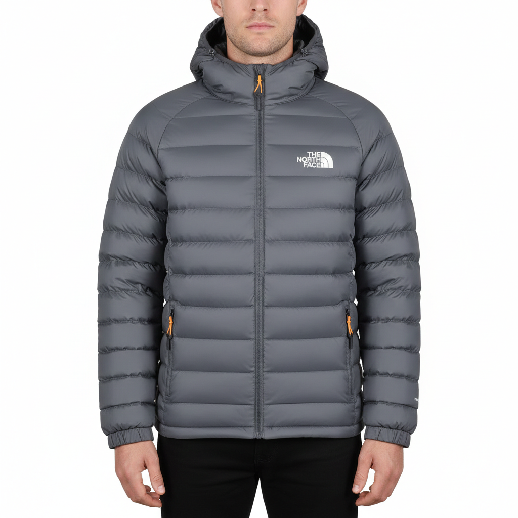 Giacca Puffer con Cappuccio in Piuma Stretch da Uomo – Vestibilità Slim