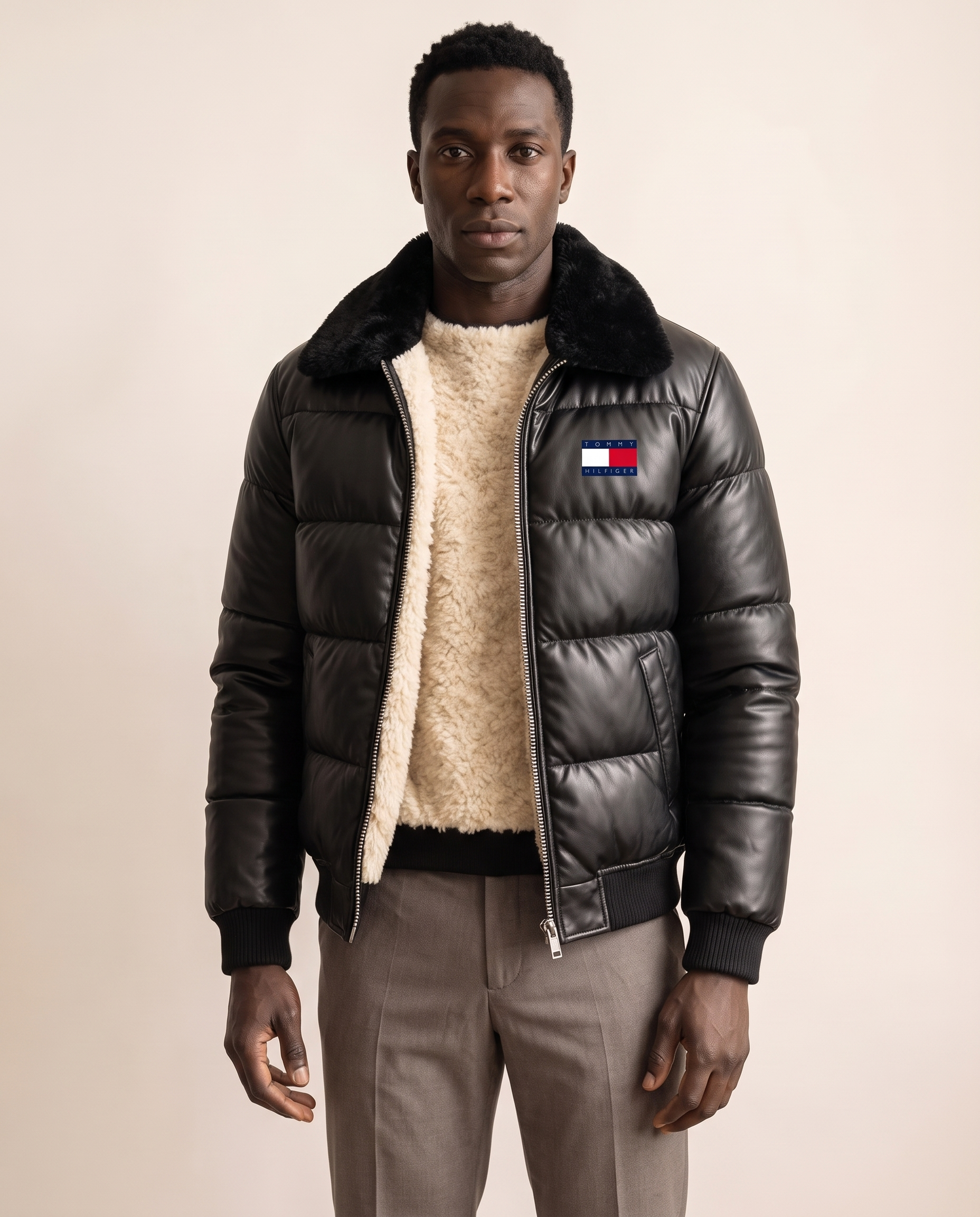 Modello indossa TH - Giacca Patrick con fodera in pile caldo 🔥 Stile moderno – foto studio Bellevaria