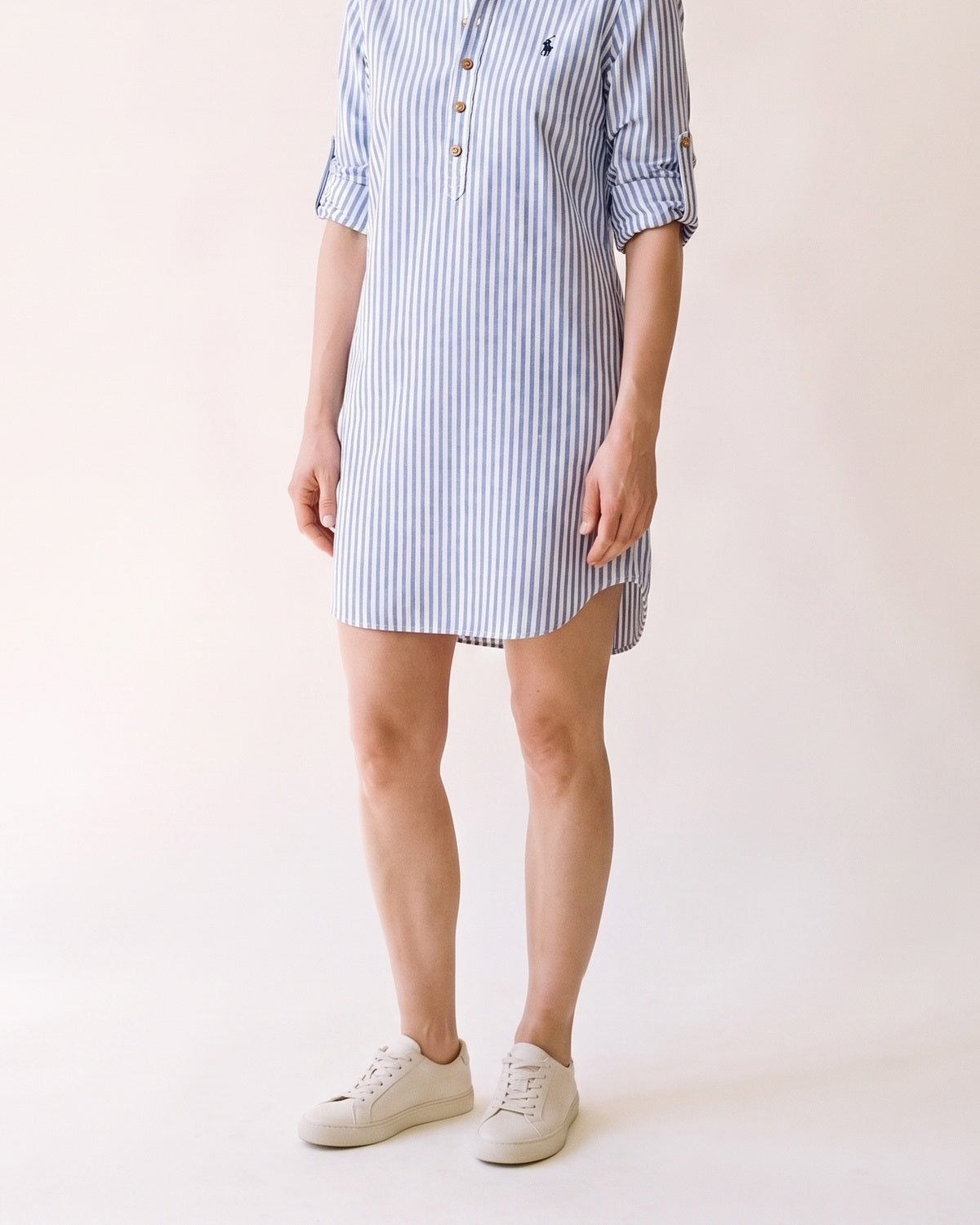 La silhouette da vicino di RL - Vestito Camicia Striato da Donna