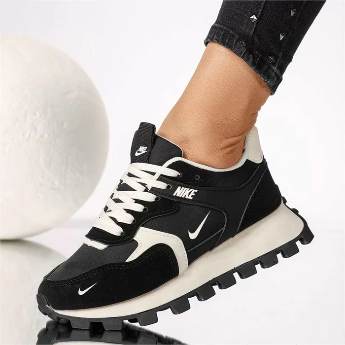 Sneaker donna beige, bianca e verde