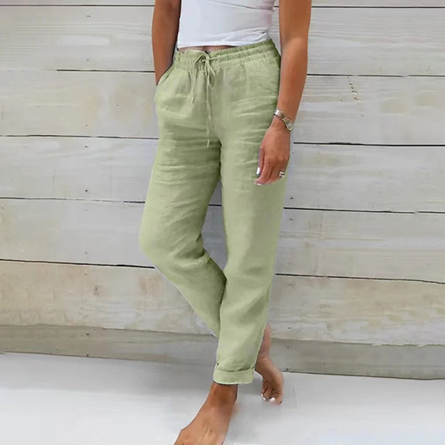 【Cotone e Lino】Pantaloni Casual Dritti