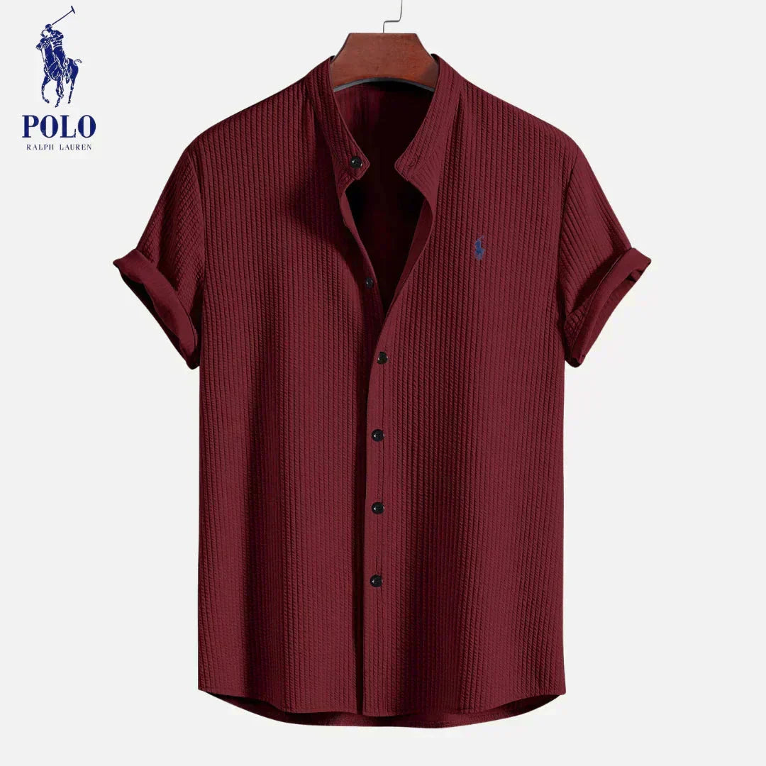 Camicia estiva testurizzata a maniche corte