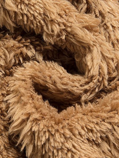 Felpa con Cappuccio in Teddy Jacquard Geometrico