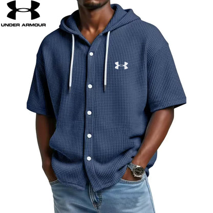 Hoodie Waffle Knit con Bottoni