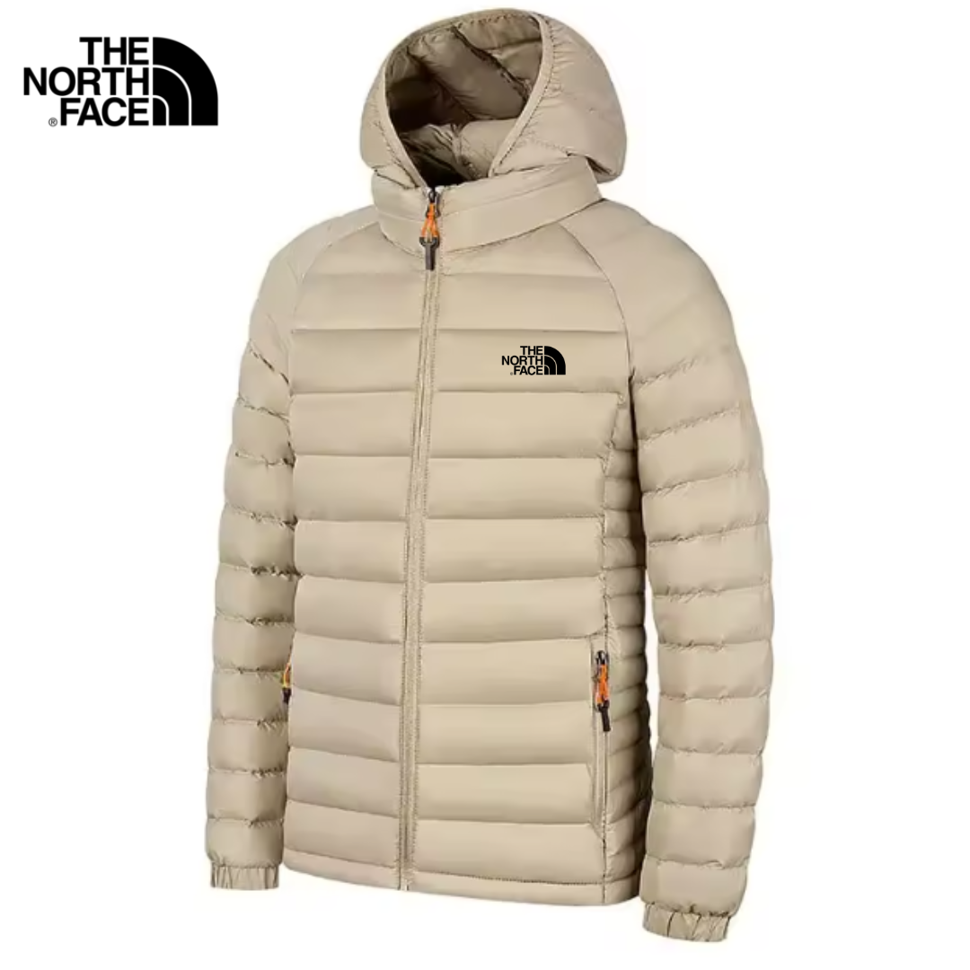 Giacca Puffer con Cappuccio in Piuma Stretch da Uomo – Vestibilità Slim