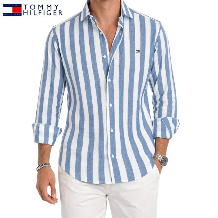 Camicia a Righe Casual Premium - Blu