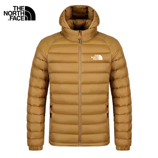 Giacca Puffer con Cappuccio in Piuma Stretch da Uomo – Vestibilità Slim