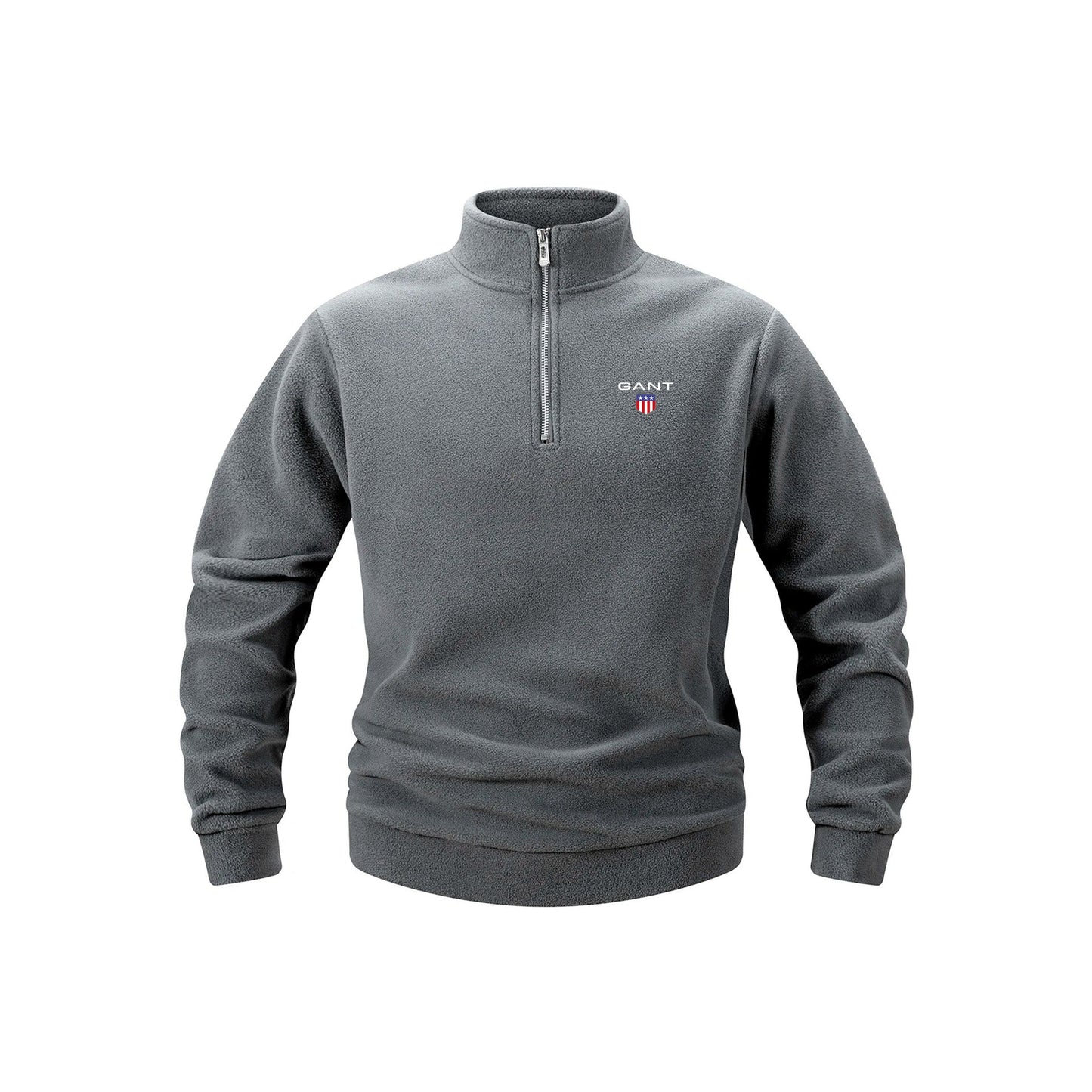 Maglione GA in fleece con zip a metà