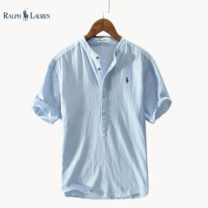 Camicia in lino a maniche corte da uomo