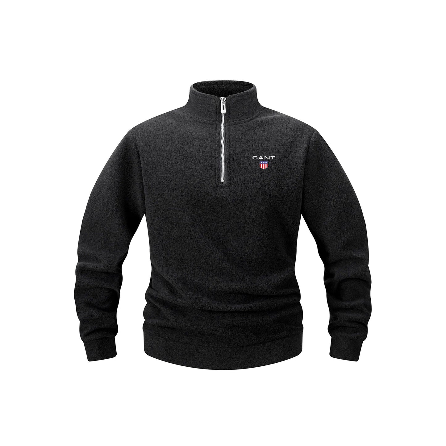 Maglione GA in fleece con zip a metà