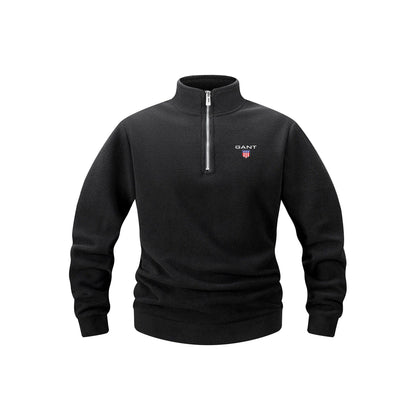 Maglione GA in fleece con zip a metà