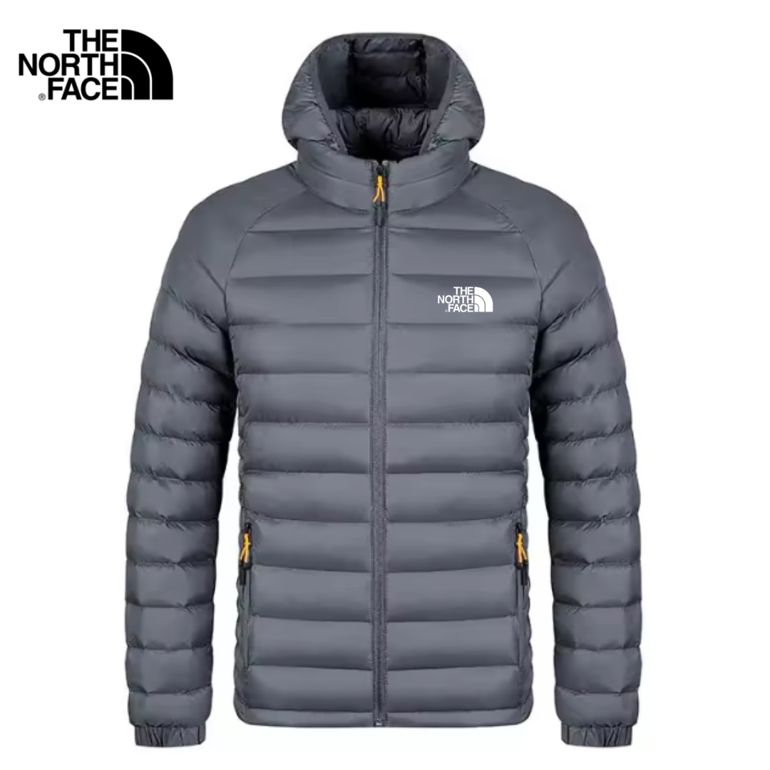 Giacca Puffer con Cappuccio in Piuma Stretch da Uomo – Vestibilità Slim