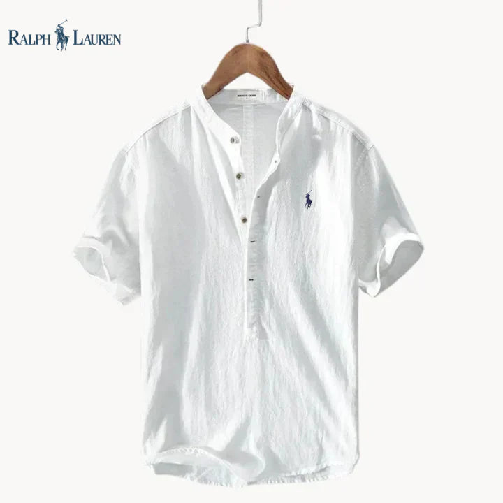 Camicia in lino a maniche corte da uomo