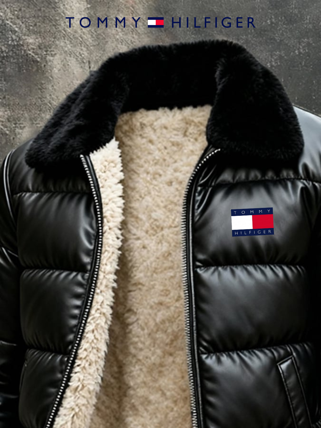 Giubbotto puffer con interno sherpa e collo caldo