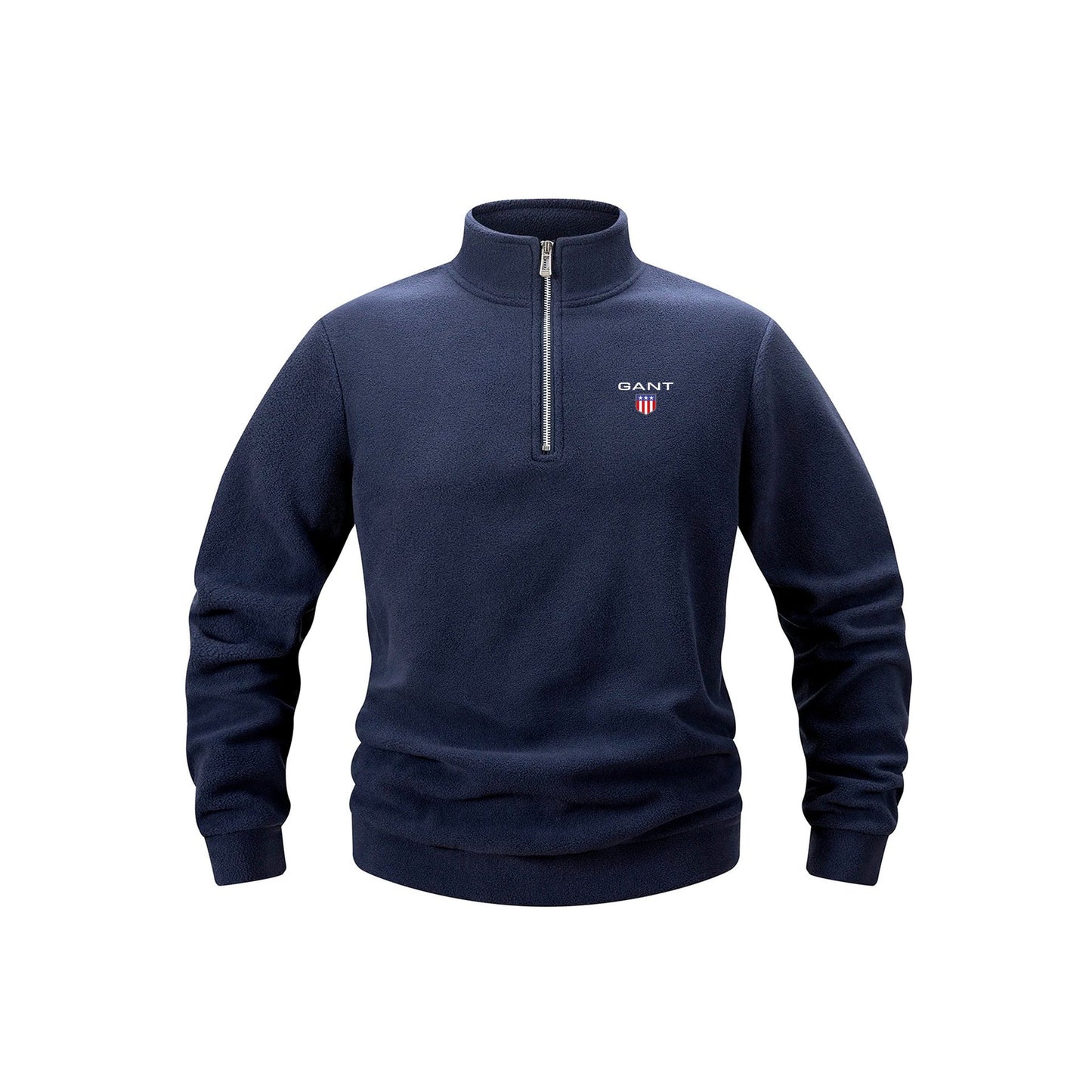 Maglione GA in fleece con zip a metà