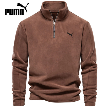 Felpa con Zip a Metà - Maniche Lunghe in Fleece