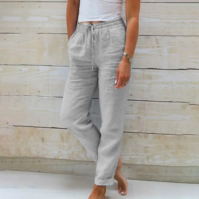 【Cotone e Lino】Pantaloni Casual Dritti