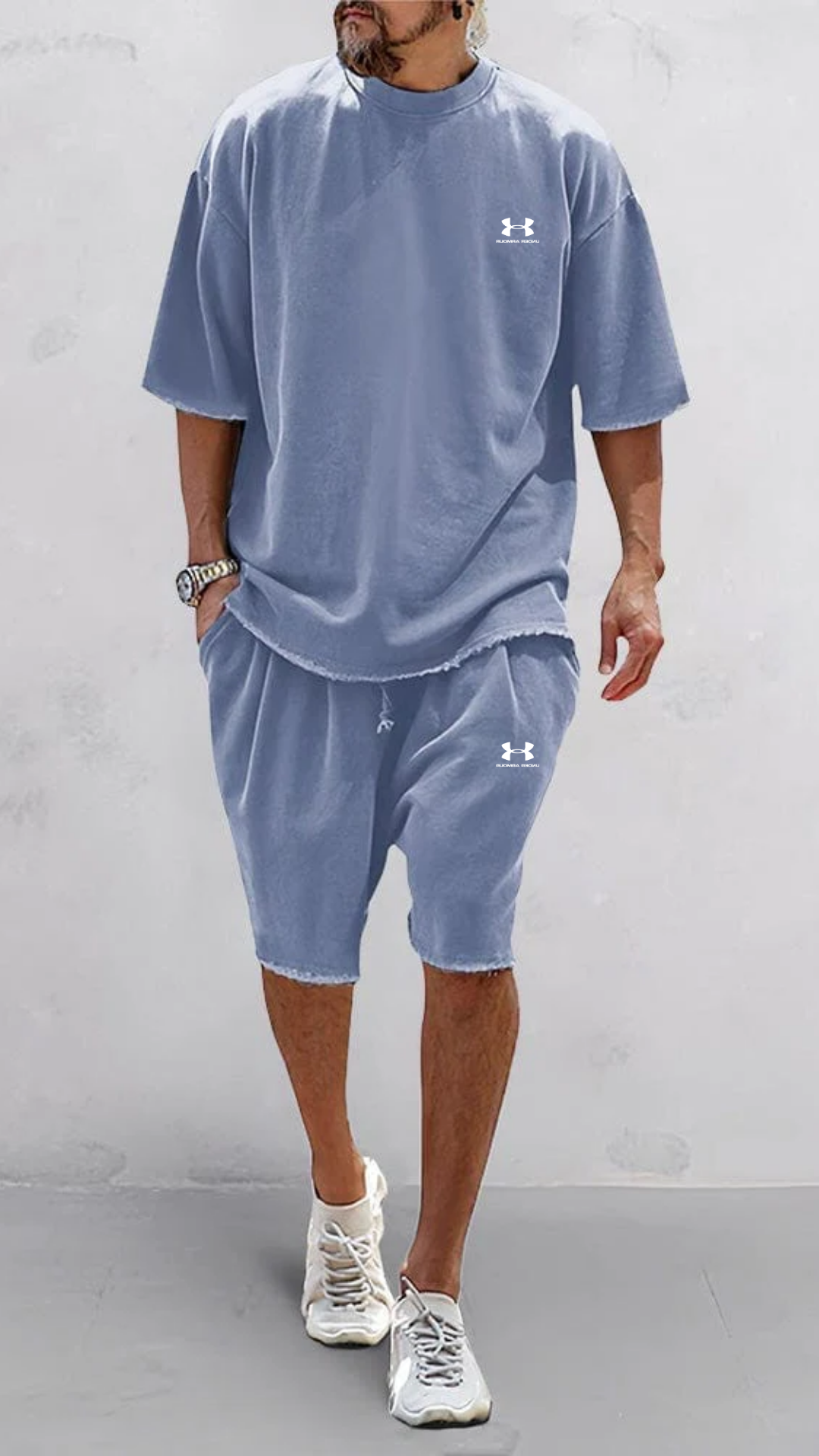 Completo Estivo T-Shirt e Pantaloncini Comfort - Blu