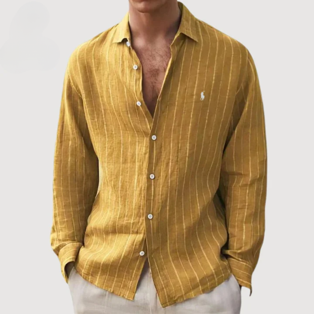 Camicia a Righe Manica Lunga - Giallo