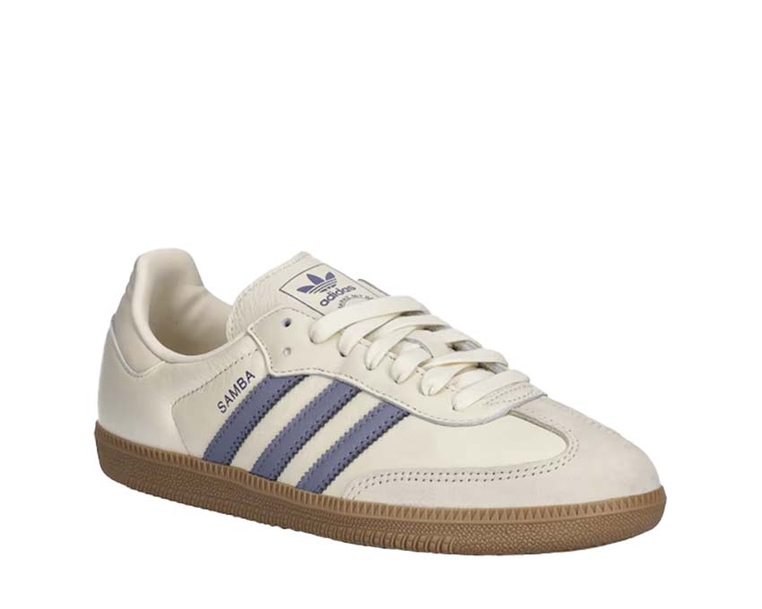 Scarpe da ginnastica classiche da donna in pelle e tessuto color argento e viola.