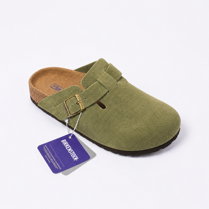 Sabot chiuso taupe con fibbia