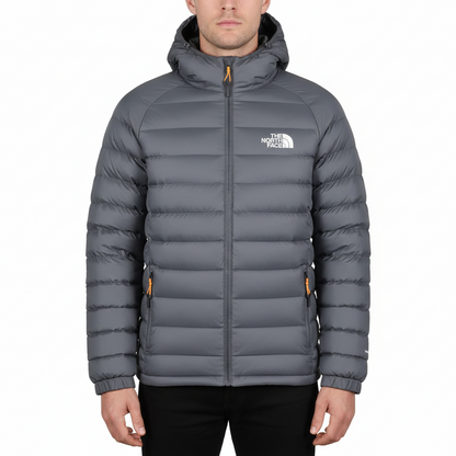 Giacca Puffer con Cappuccio in Piuma Stretch da Uomo – Vestibilità Slim