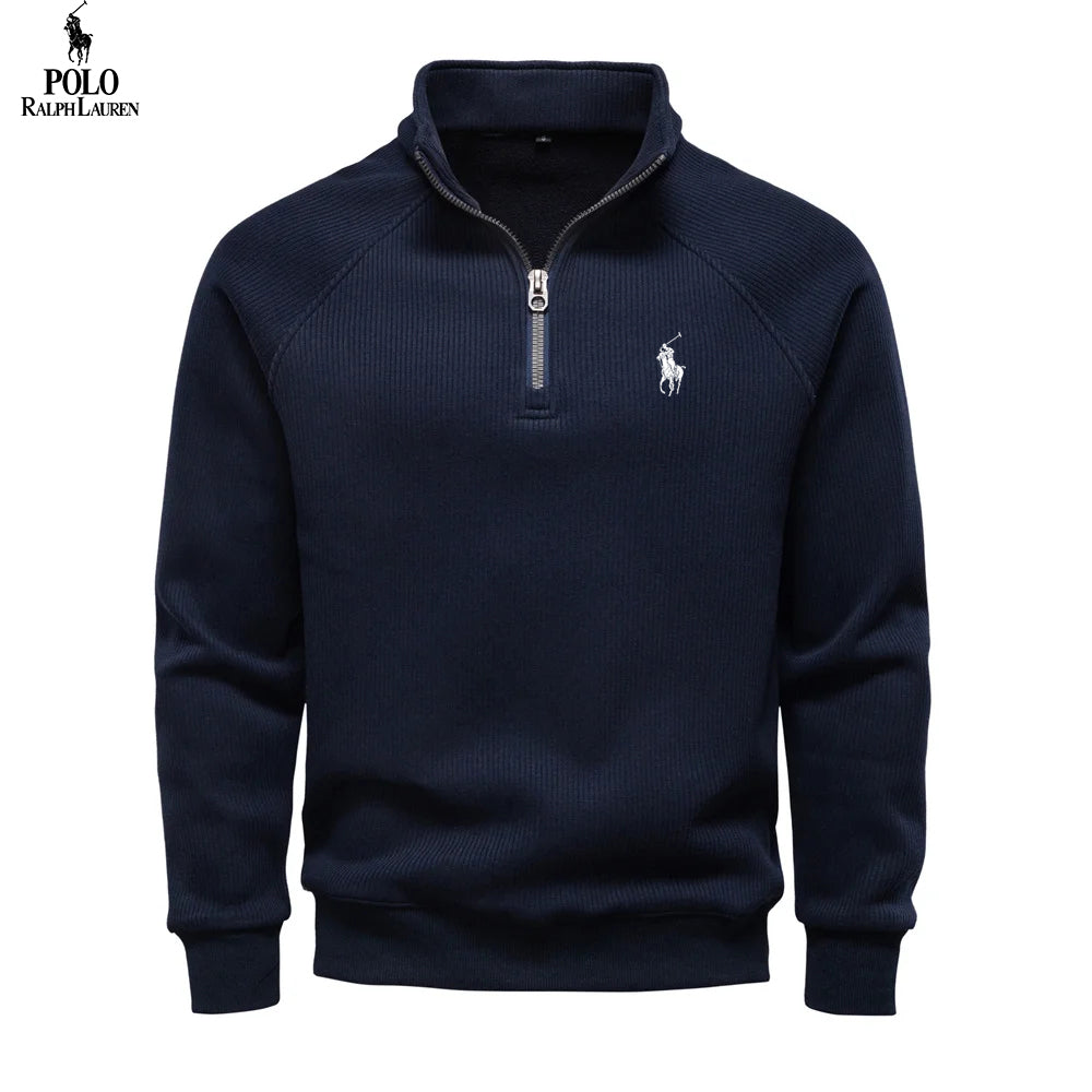 Maglione Zip in Cotone Termico Premium