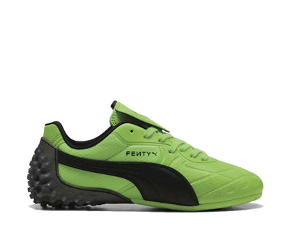 Scarpa sportiva in pelle verde con design moderno e dettagli esclusivi.