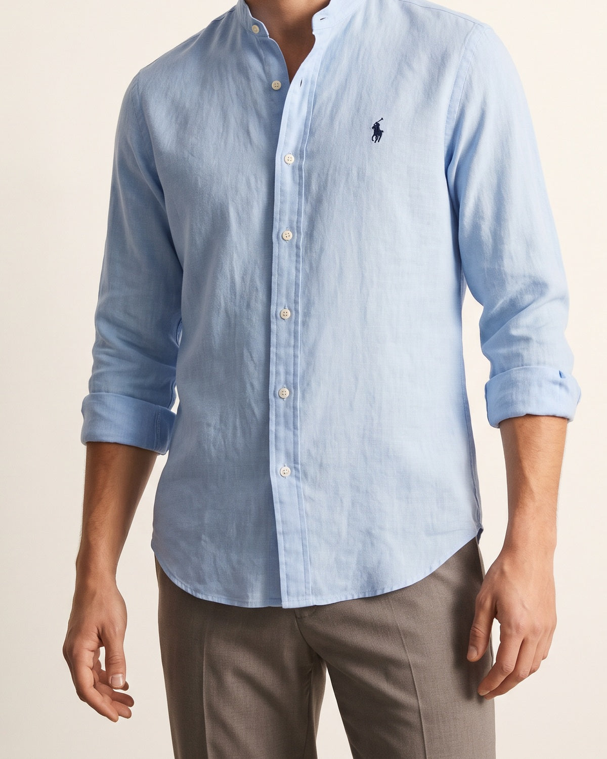 Proporzioni da abbinare di Camicia in Lino Mandarino