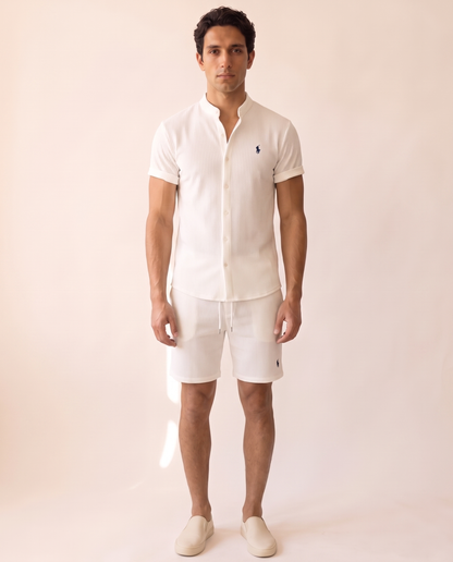 Modello indossa Ralph Lauren Collezione Prestige Comfort – foto studio Bellevaria