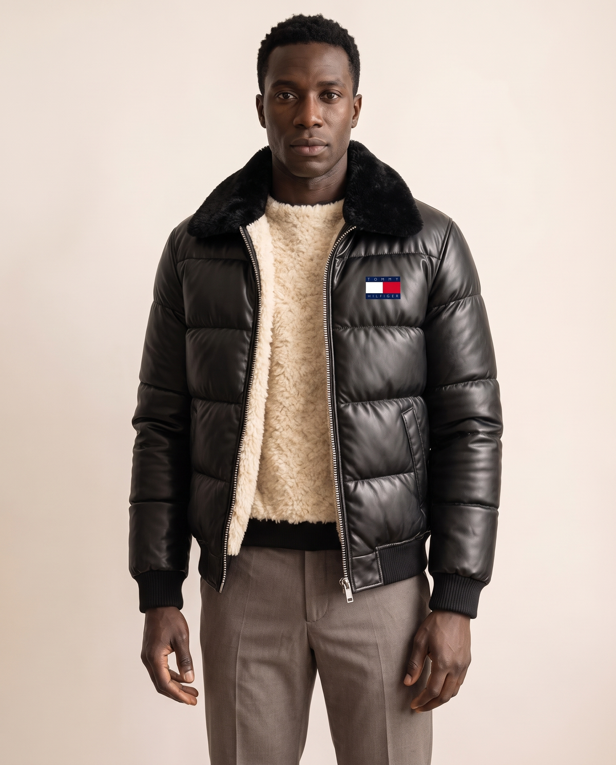 Modello indossa TH - Giacca Patrick con fodera in pile caldo 🔥 Stile moderno – foto studio Bellevaria