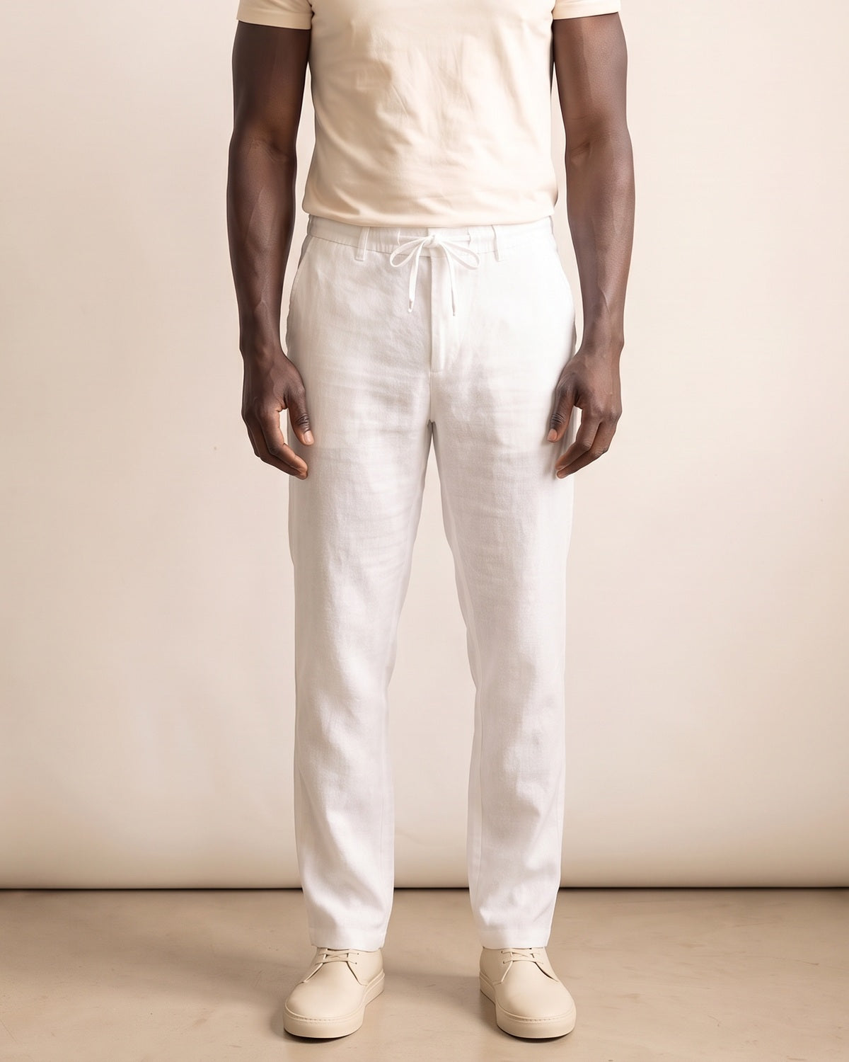 Linea e volume della gamba di Pantaloni in Cotone e Lino