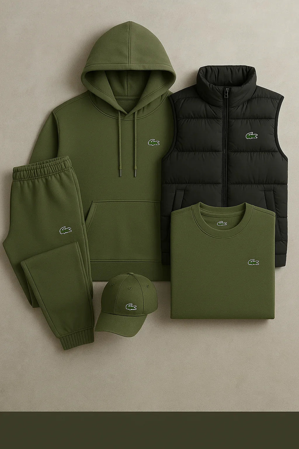Completo coordinato con felpa, gilet e pantaloni