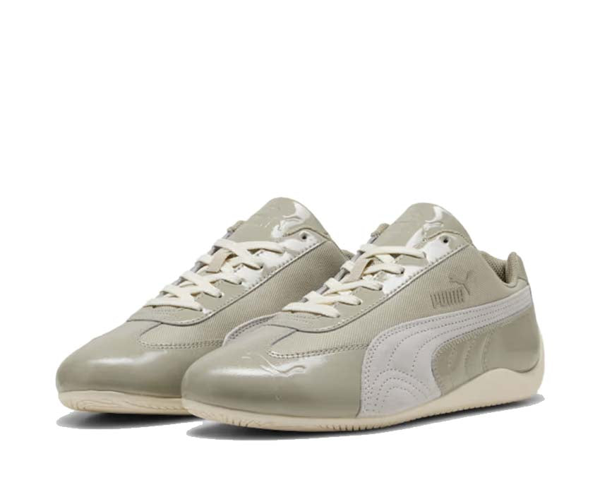 Scarpe sportive in pelle verniciata grigio ciottolo