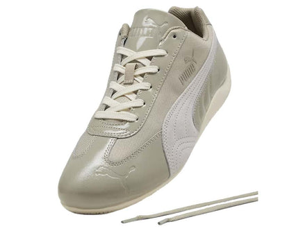 Scarpe sportive in pelle verniciata grigio ciottolo