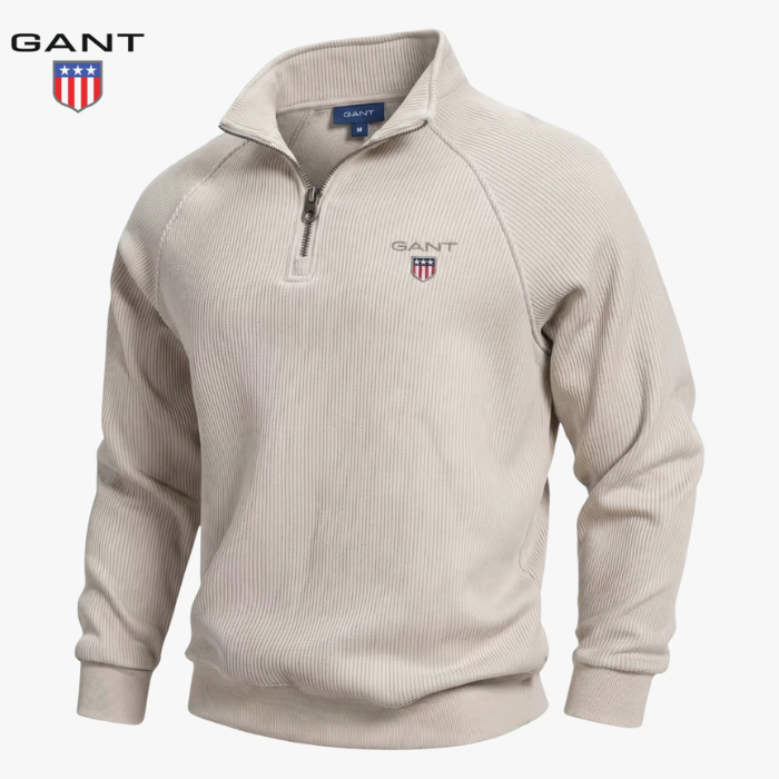 GANT™ Maglione mezza zip a coste
