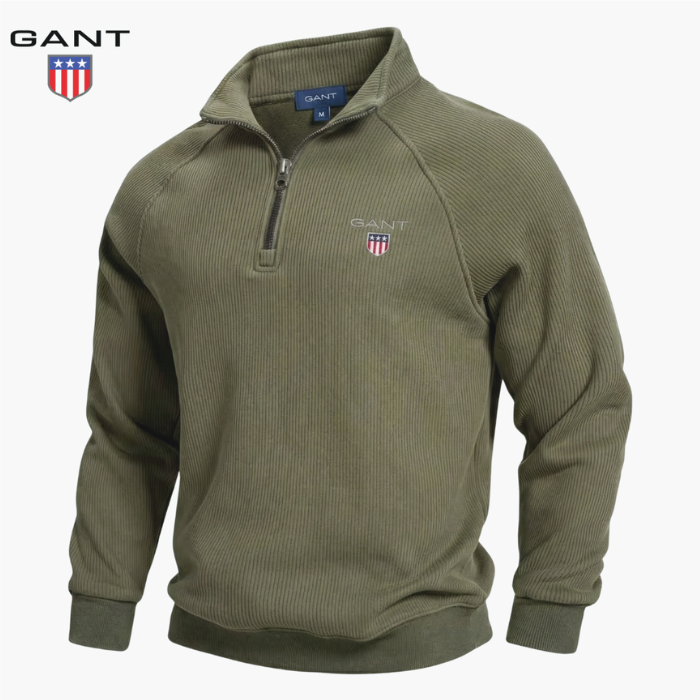 GANT™ Maglione mezza zip a coste