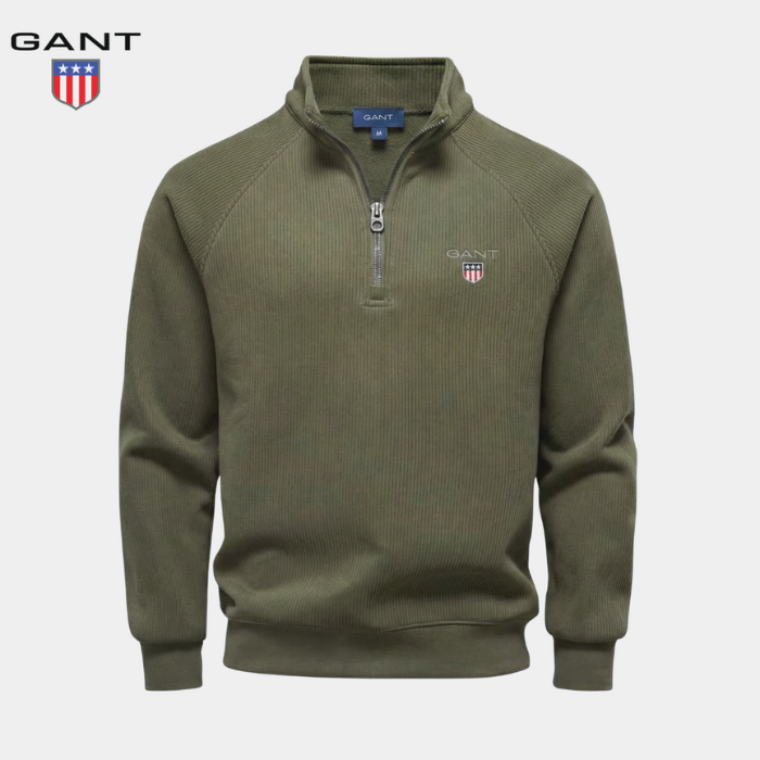 GANT™ Maglione mezza zip a coste