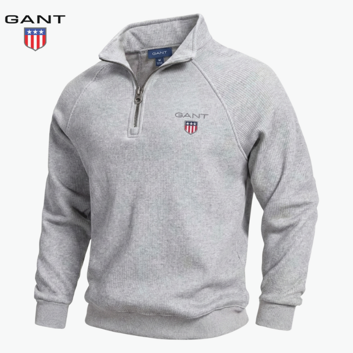 GANT™ Maglione mezza zip a coste