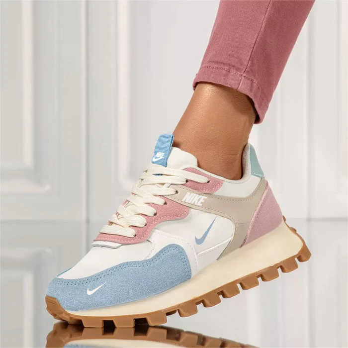 Sneaker donna beige, bianca e verde