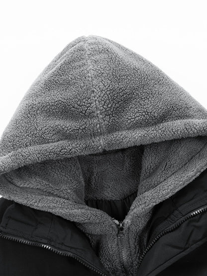 Giacca Puffer con Cappuccio Teddy 2 in 1