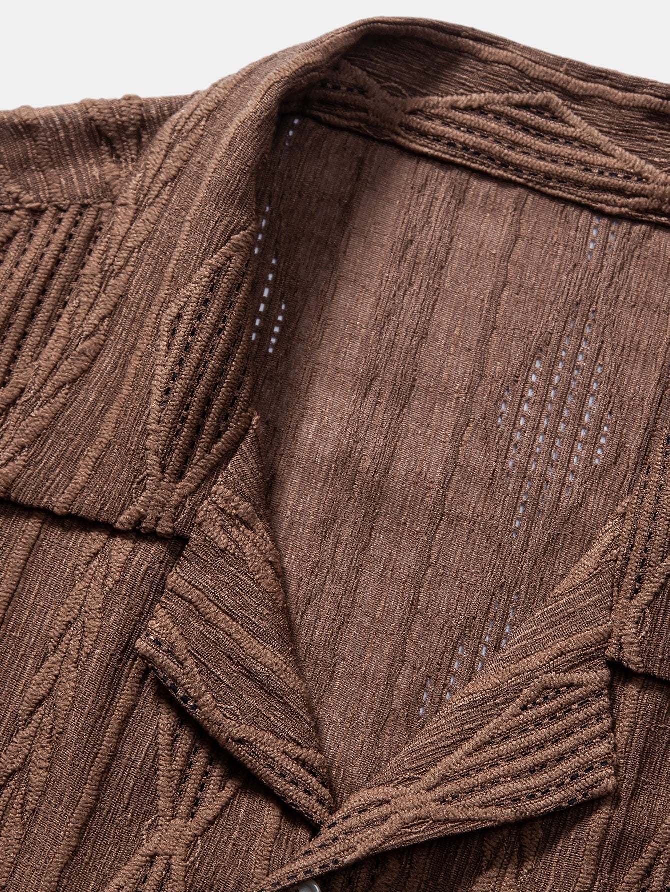 Camicia Geometrica Jacquard Cubana & Pantaloni in Lino a Gamba Dritta