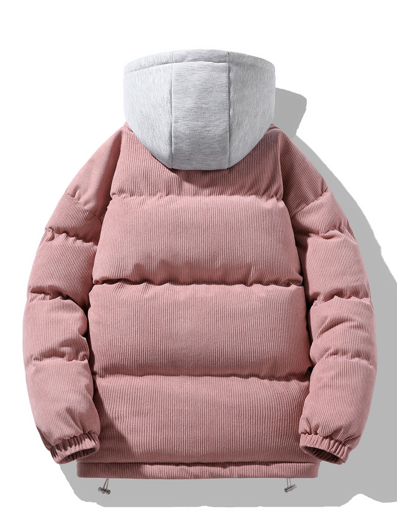 Cappotto Puffer con Cappuccio e Zip in Corduroy 2 in 1