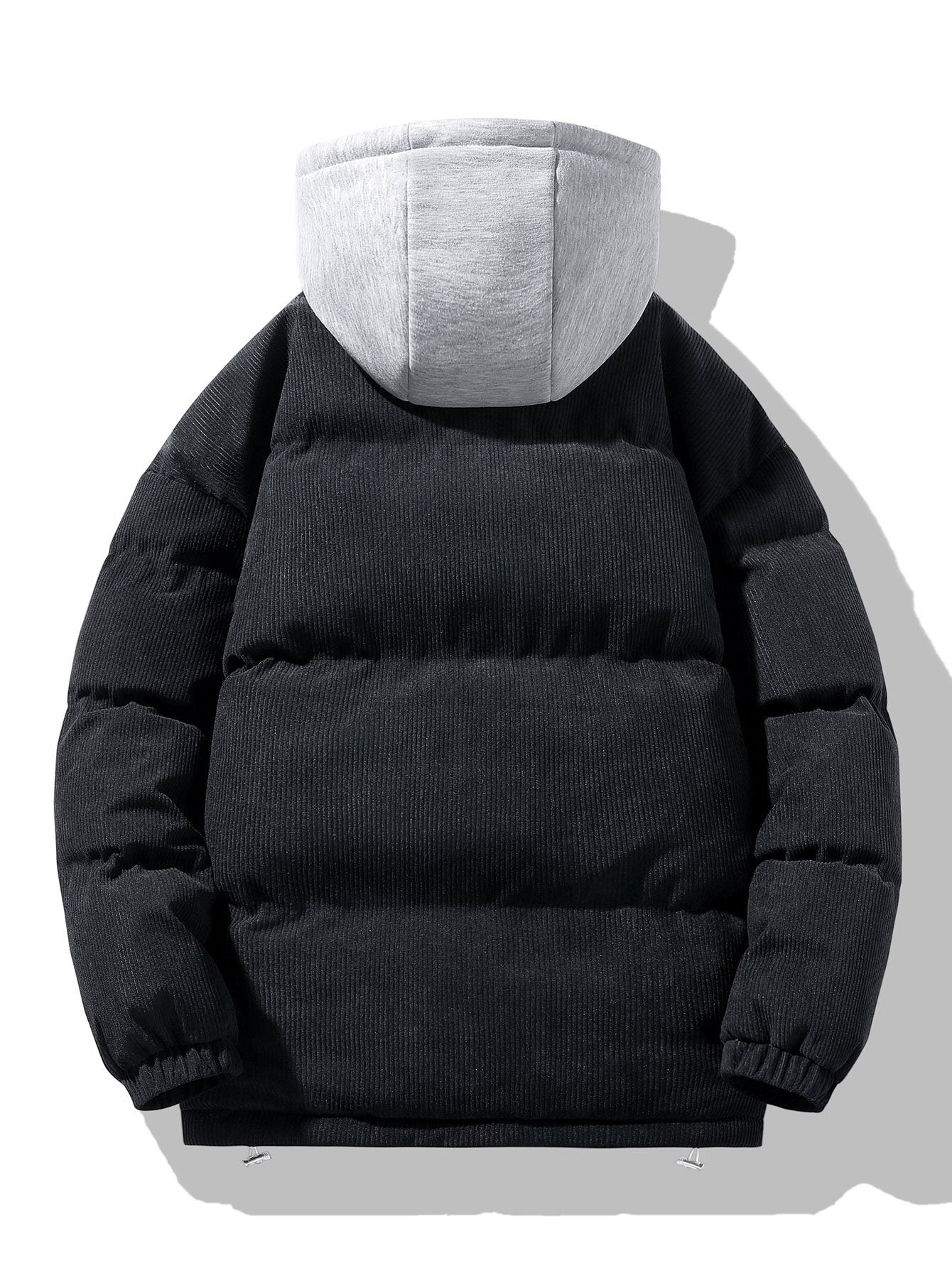 Cappotto Puffer con Cappuccio e Zip in Corduroy 2 in 1