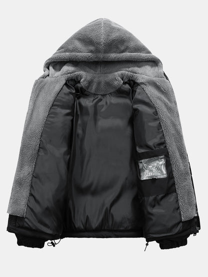 Giacca Puffer con Cappuccio Teddy 2 in 1